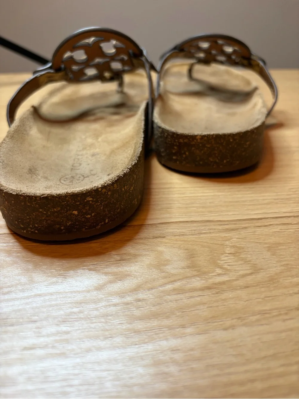 Tory Burch Miller Cloud Pale Desert Roccia Snake Leather Sandals Size 10 87253